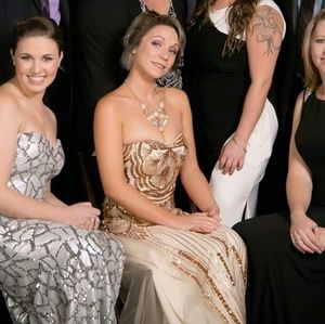 Floor Length Gold Gown